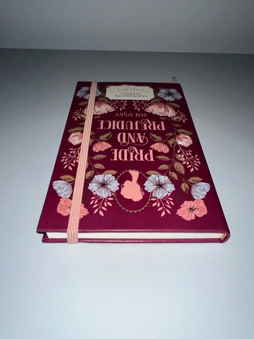 Steel Mill Burgundy Floral Pride & Prejudice Book Club Elastic Cord Journal